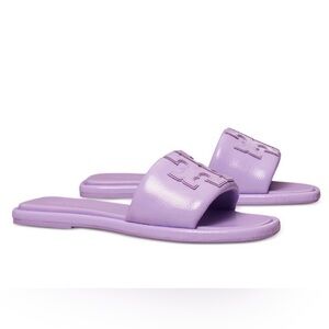 NEW Tory Burch Double T Sport Slide in Lavender Cloud